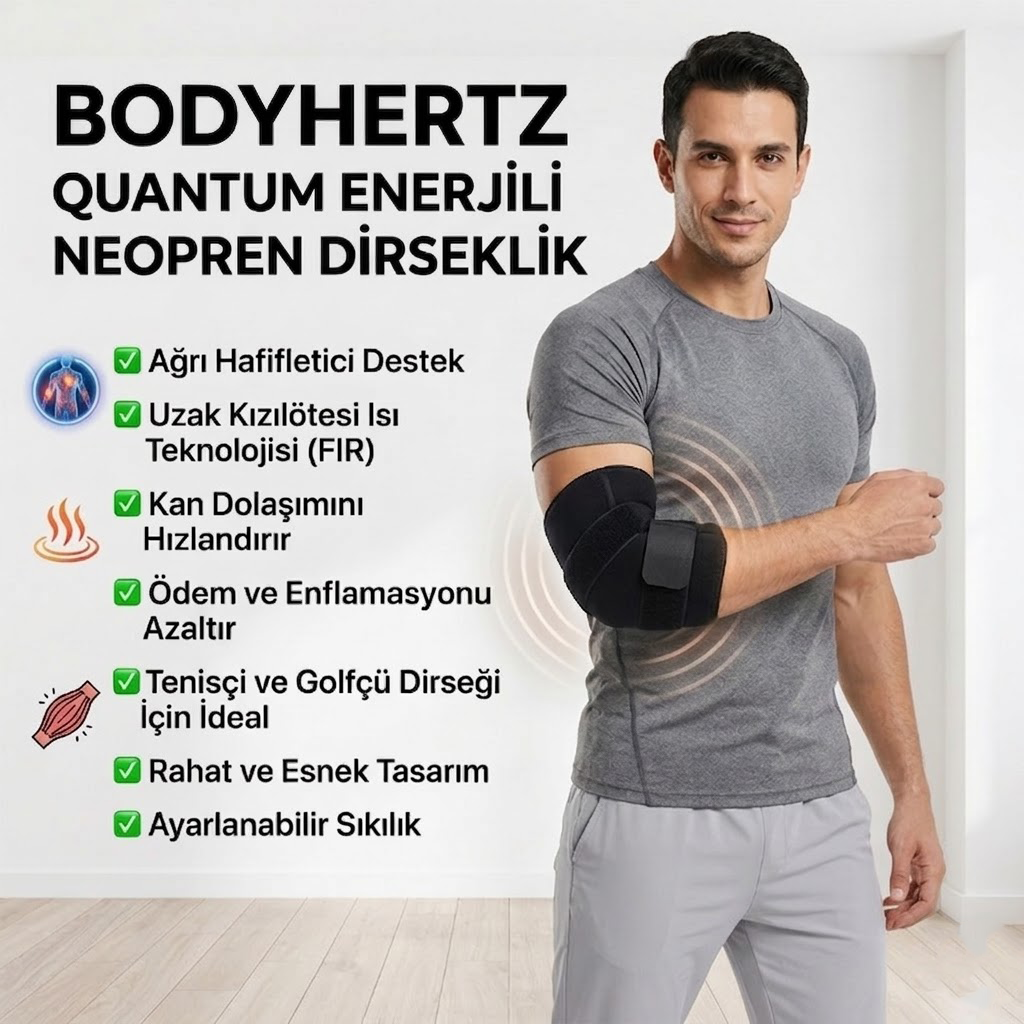 BODYHERTZ QUANTUM ENERJİLİ NEOPREN DİRSEKLİK