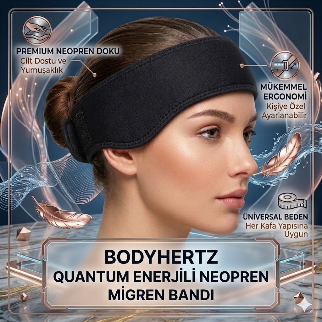 BODYHERTZ QUANTUM ENERJİLİ NEOPREN MİGREN BANDI